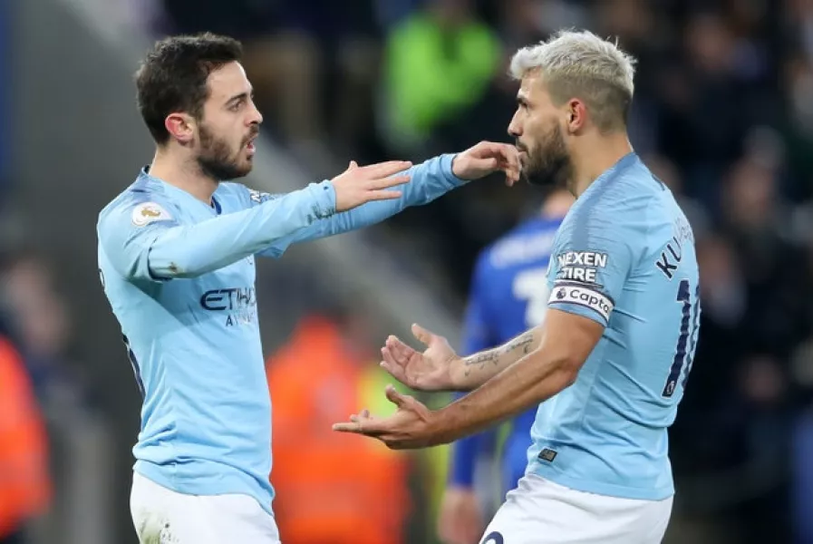 Bernardo Silva (left) and Sergio Aguero (right) are among the Manchester City absentees this weekend (Nick Potts/PA)