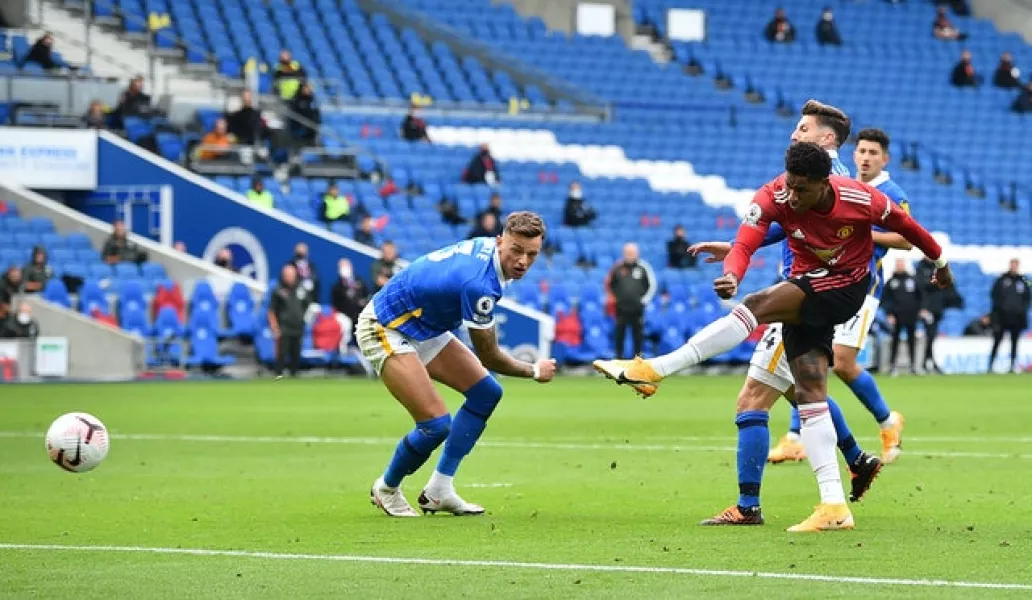 Marcus Rashford scored United’s second (Glyn Kirk/PA)