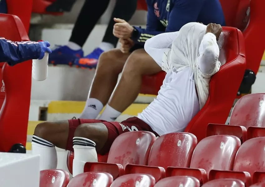 Alexandre Lacazette scored the opener but his night ended in disappointment (Jason Cairnduff/PA)