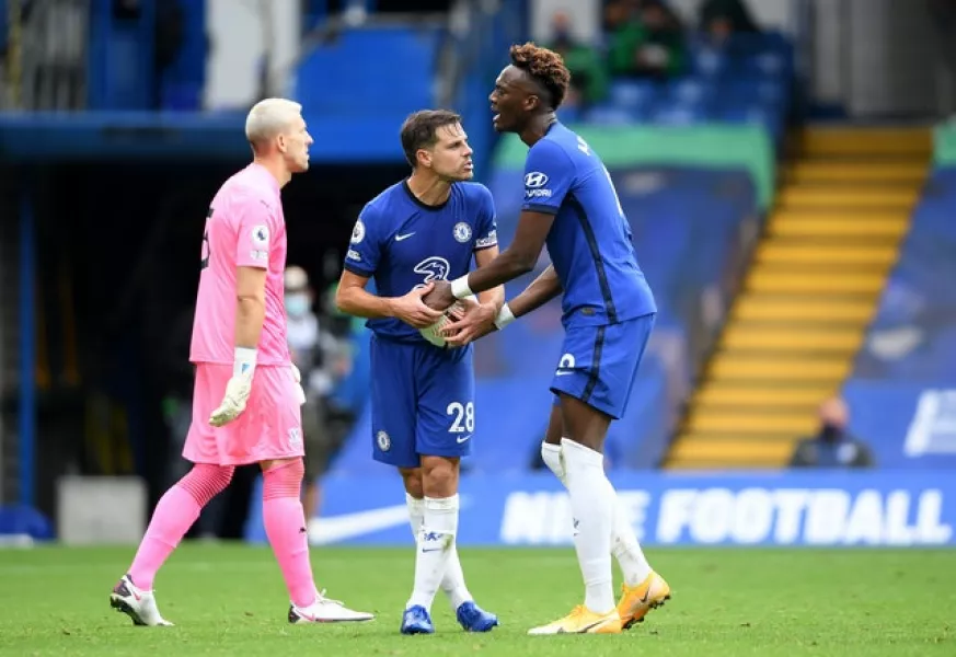 Tammy Abraham wanted to take Chelsea’s second penalty, but captain Cesar Azpilicueta stepped in (Mike Hewitt/PA)