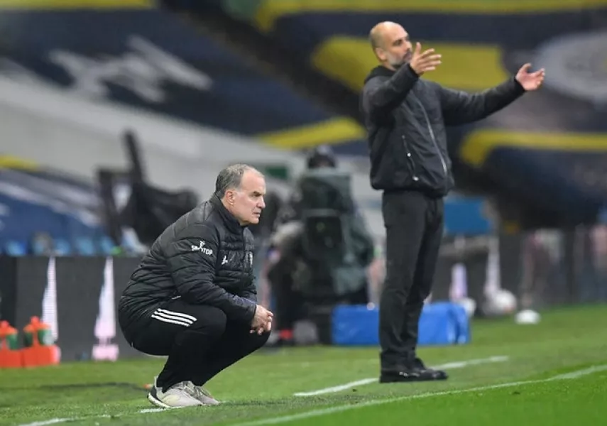 Marcelo Bielsa and Pep Guardiola watched their teams put on a show (Paul Ellis/PA)