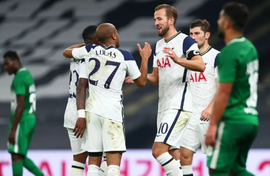 Harry Kane’s hat-trick helped Spurs secure a place in the group phase (Clive Rose/PA)