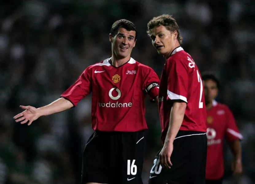 Roy Keane, left, and Ole Gunnar Solskjaer, right, enjoyed success as Manchester United players under Sir Alex Ferguson (Martin Rickett/PA)