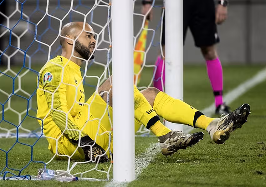 Republic of Ireland goalkeeper Darren Randolph did not concede in 120 minutes of football in Bratislava. Photo: Martin Baumann/PA