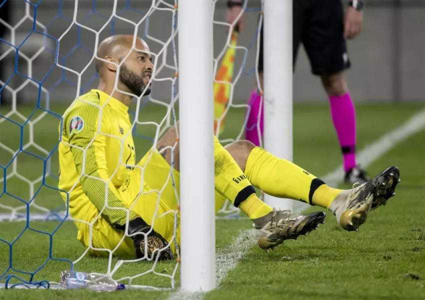 Republic of Ireland goalkeeper Darren Randolph did not concede in 120 minutes of football in Bratislava. Photo: Martin Baumann/PA