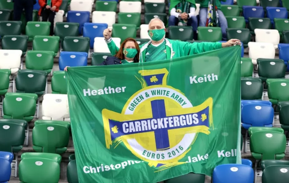 Around 600 fans watched Northern Ireland’s clash with Austria (Liam McBurney/PA)