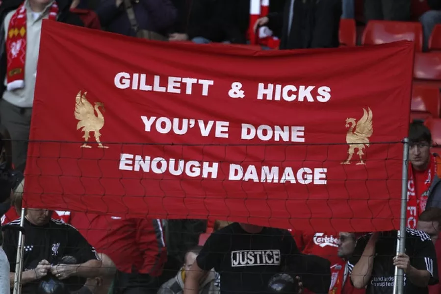 Liverpool fans made their feelings clear (Peter Byrne/PA)