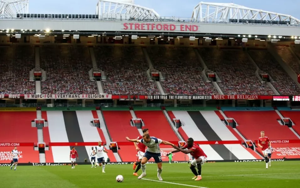 Manchester United have played in front of empty stands since March (Alex Livesey/PA)