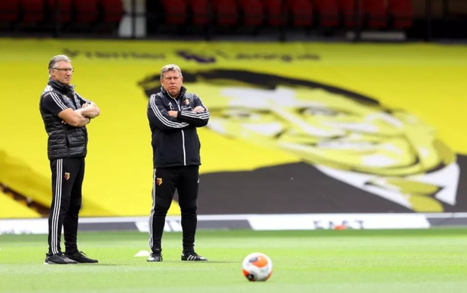 Nigel Pearson (left) and assistant Craig Shakespeare both look set to leave Vicarage Road (Richard Heathcote/NMC Pool/PA)