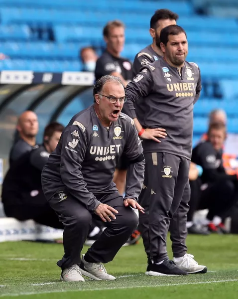 Leeds United head coach Marcelo Bielsa, pictured, is determined to sign Jonathan David (Martin Rickett/PA)