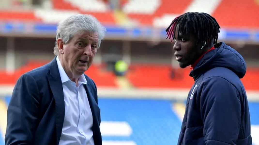 Crystal Palace manager Roy Hodgson, left, praised Wilfried Zaha for calling out the racist abuse the winger received online (Simon Galloway/PA)