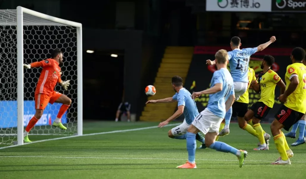 Aymeric Laporte (14) heads home (Richard Heathcote/NMC Pool/PA)