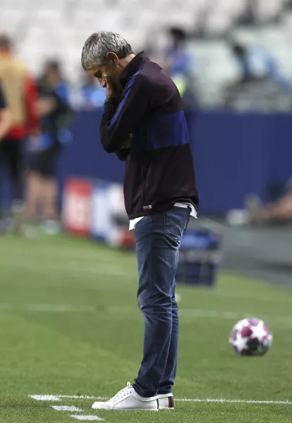 Quique Setien only took over as Barcelona boss in January. Photo: Rafael Marchante/AP