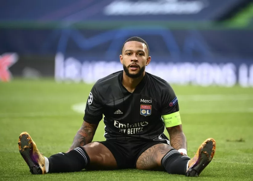 Lyon’s Memphis Depay missed an early chance (Franck Fife/AP)