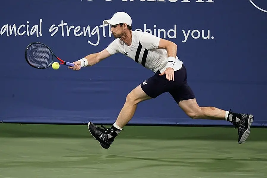 Andy Murray, of Great Britain, stretches for a ball (Frank Franklin II/AP)