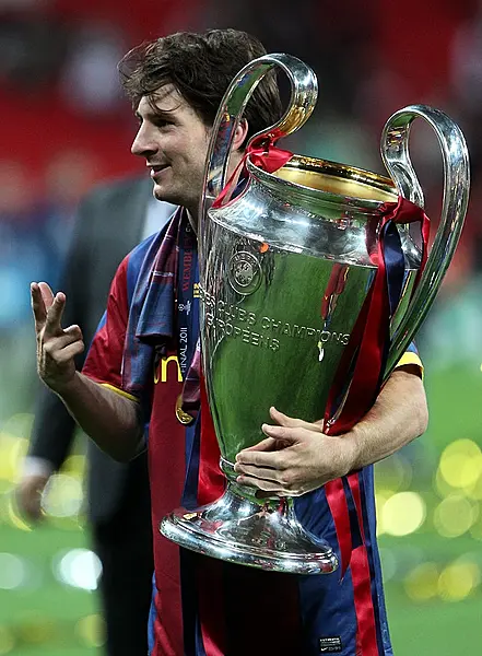 Lionel Messi won 34 major trophies with Barcelona, including four Champions Leagues and 10 LaLiga titles (Nick Potts/PA)