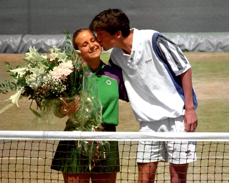 Tim Henman was disqualified from Wimbledon in 1995 for hitting ballgirl Caroline Hall (Fiona Hanson/PA)