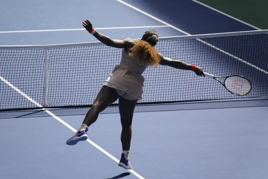Serena Williams was stretched against Maria Sakkari but made it through to a 53rd grand slam quarter-final (Seth Wenig/AP)