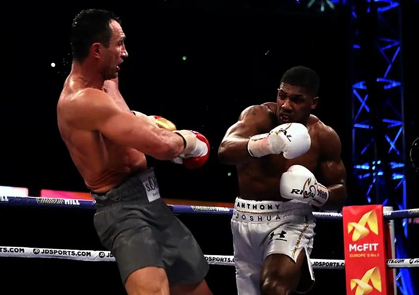 Anthony Joshua, right, and Fury have both fought and beat Wladimir Klitschko, left (Nick Potts/PA)