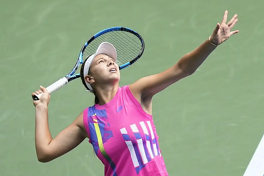 Amanda Anisimova claimed an emotional victory (Seth Wenig/AP)