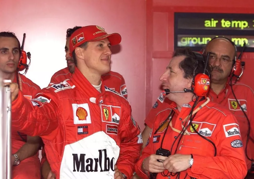 Todt, right, enjoyed a fruitful partnership with Michael Schumacher at Ferrari (PA)