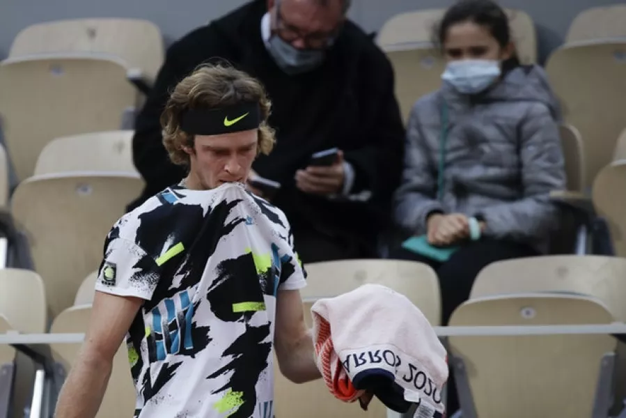 Andrey Rublev had no answer to the Greek (Alessandra Tarantino/AP)