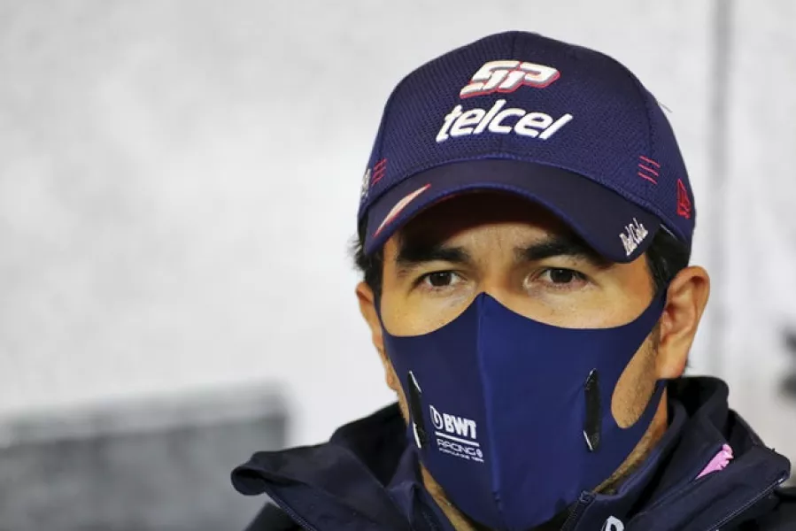 Racing Point driver Sergio Perez tested positive earlier in the season (xpbimages.com/Pool via AP)