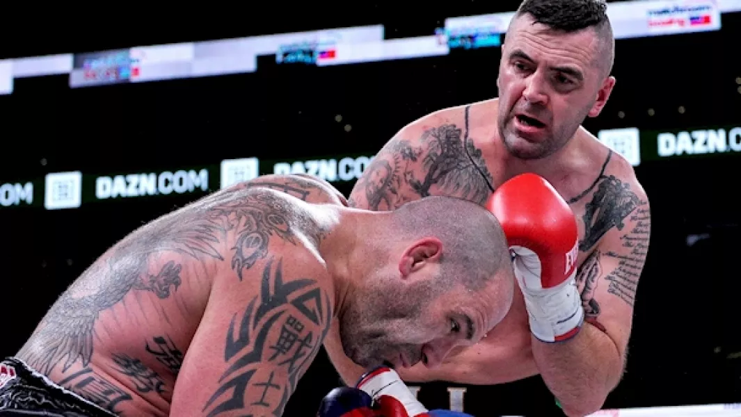 Niall Kennedy vs Brendan Barrett, TD Garden, Boston 20/10/2018.  ©INPHO/Emily Harney