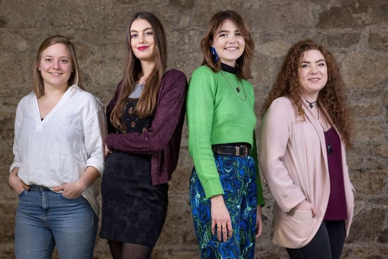 Katarina Teml, Lucy O’Brien, Amy Kerr and Chloe Lennon, all winners of this year’s Design and Crafts Council Ireland’s Future Makers Awards and Supports. Picture: Fergal Phillips
