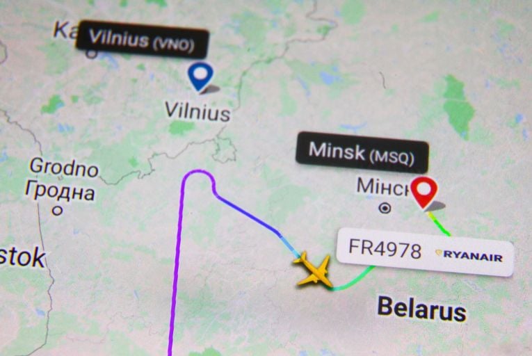 The flight history for Ryanair flight FR4978 which was diverted to Minsk before landing in Vilnius. Picture: Beata Zawrzel/NurPhoto