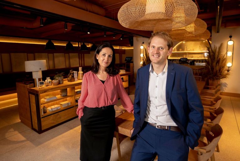 Tracey Moran of Moran Hospitality and Patrick Kavanagh of BDP, Building Design Partnership Ltd architects and engineers: ‘From concept, the idea was to be sustainable so every element throughout was thought about.’ Picture: Andres Poveda