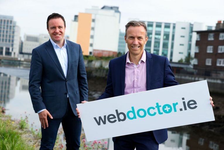Alan Foy (left), chairman and managing partner, VentureWave Capital and David Crimmins, chief executive of WebDoctor: The Dublin-headquartered medtech, has secured a €3 million investment from VentureWave. Picture: Maxwells