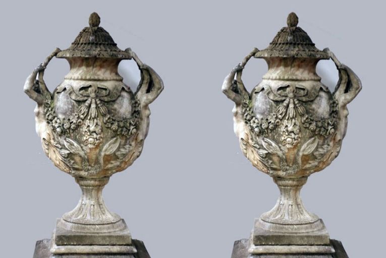 Leading Mullen’s sale are a pair of 6ft tall, highly decorative sandstone urns that graced the Los Angeles home of a movie star before bought by an Irish collector and shipped back home a generation ago