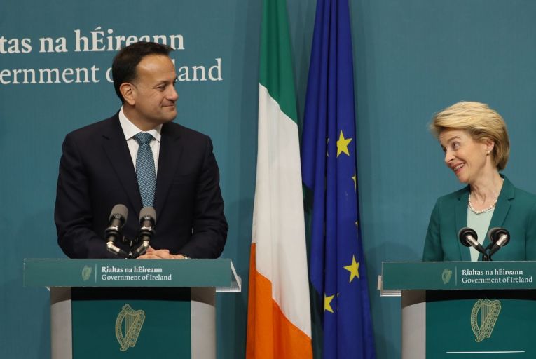 European Commission President Ursula von der Leyen during a visit to Dublin in January. She has said the EU will need about €1 trillion to fight the Covid-19 pandemic. Picture: PA