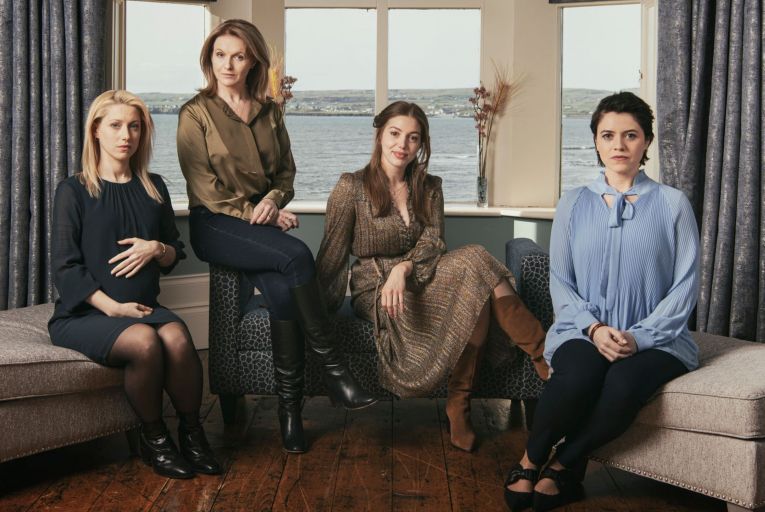 Hit show: Niamh Walsh as Jenny, Dervla Kirwan as Val, Seána Kerslake as Grace and Gemma Leah Devereux as Anna in RTÉ drama Smother
