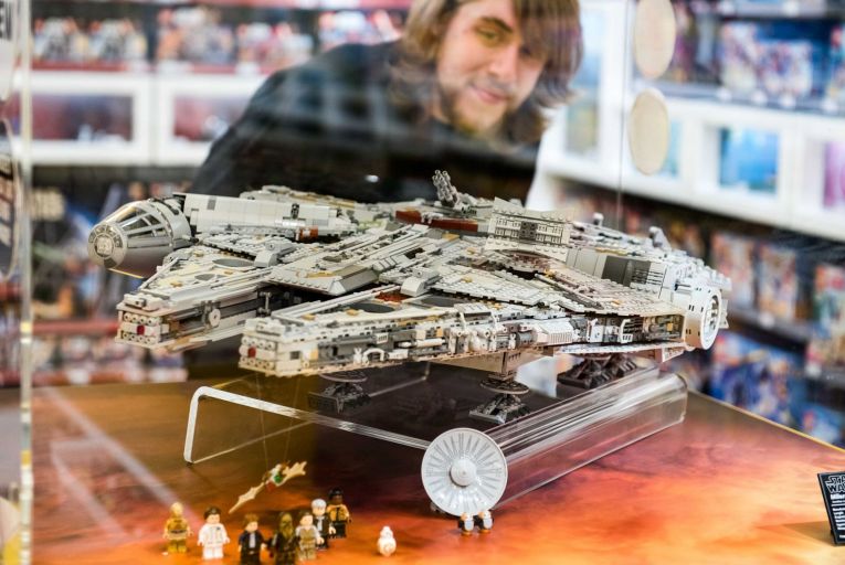 The Lego Star Wars UCS Millennium Falcon on sale for £649.99 at the Lego Store in London. Hundreds of fans queued around Leicester Square to get their hands on the collectors’ set when it was brought out in 2017. Picture: Shutterstock