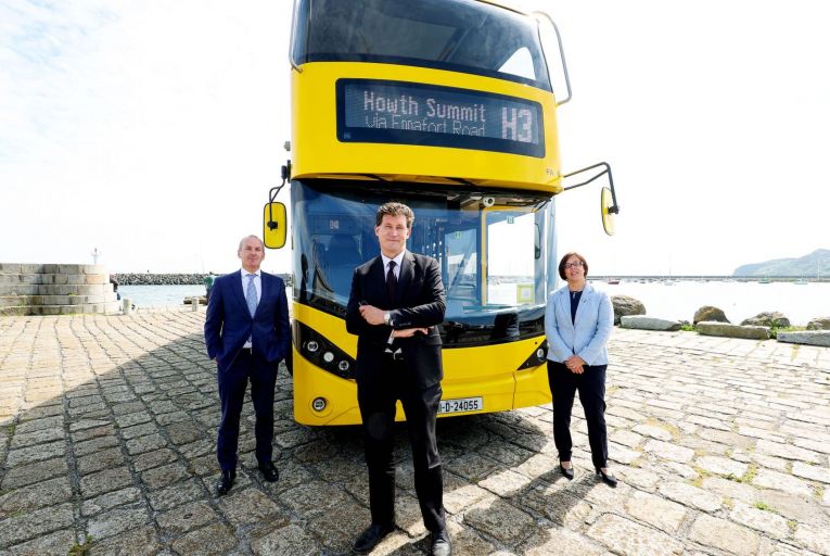 Eamon Ryan, the Minister for Transport, at the launch of the first BusConnects routes in July. Picture: Maxwell Photography