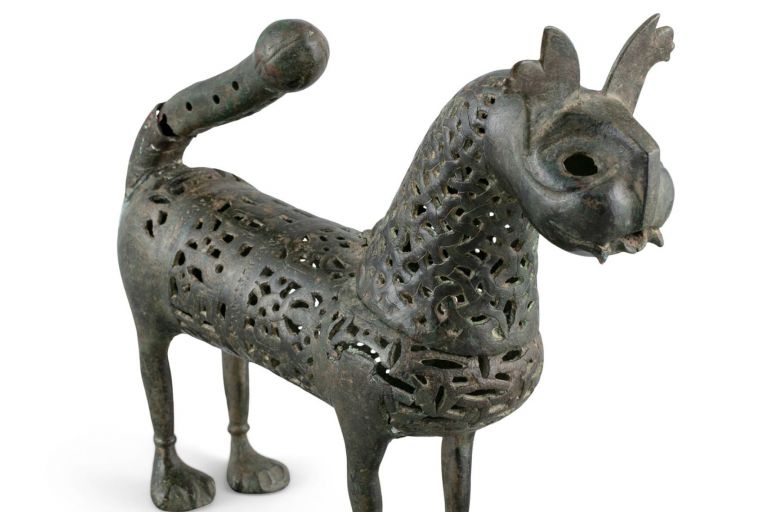 A reticulated, copper alloy tiger incense burner from Iran (€2,000-€4,000) is one of the more unusual pieces for sale at Adam’s Chinese New Year auction this week