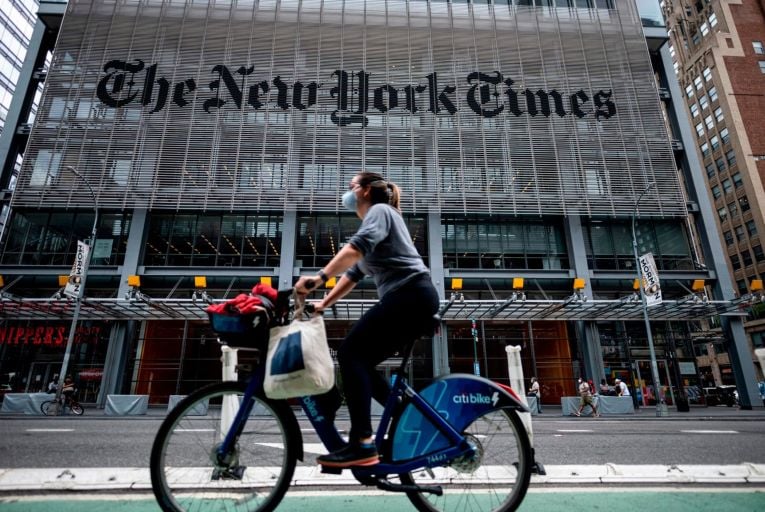 The New York Times has 8.4 million paying subscribers, the Athletic 1.2 million. Picture: Getty 