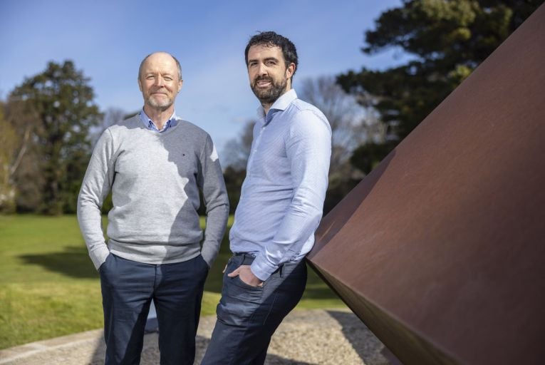 Brian Sweeney and John Fahy, co-founders of Transact: ‘We wanted to speed that process up by digitising everything. A developer can load up all their properties on the platform. Their solicitors are automatically notified and they can upload documents.’ Picture: Fergal Phillips
