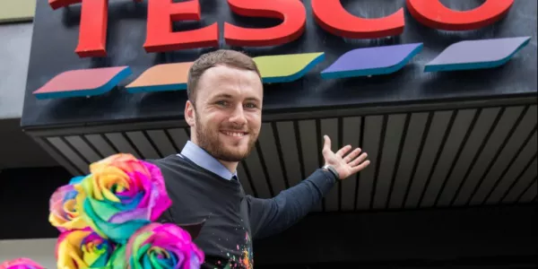 Tesco Stores Change Chevrons To Rainbow Colours For Pride