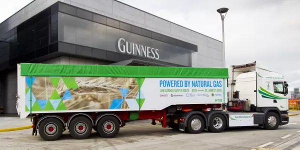 Natural Gas Powered Truck Delivers Grain To Guinness Brewery