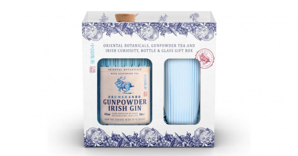 Drumshanbo Gunpowder Irish Gin with Glass Gift Set