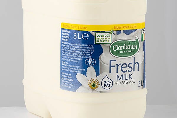 Aldi Removes Over 43 Tonnes Of Plastic From 3 Litre Milk Bottle Range