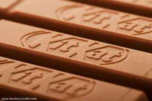 KitKat chocolate waffles close up