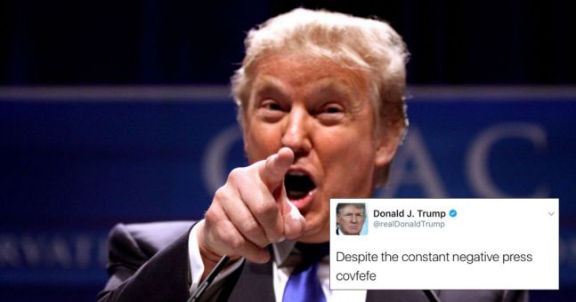 Neuheit Donald Trump Keramikbecher #covfefe Joke Tweet Meme 