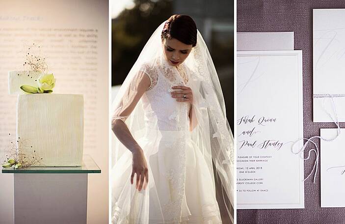 Clean, modern, minimalist bridal fashion at this Petal and Twine shoot in Cork