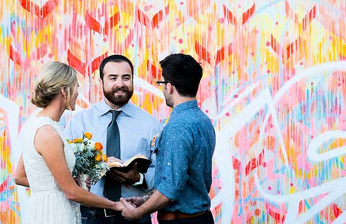 Hand-Painted Ceremony Backdrops For An Arty Vibe