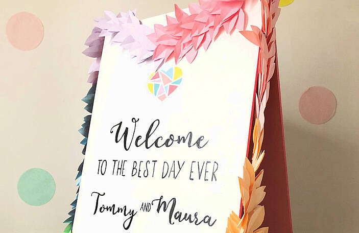 DIY Wedding Welcome Sign and Garland: Joanne Condon's step-by-step guide