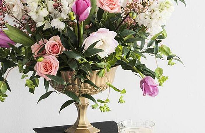 DIY Footed Gold Flower Vase